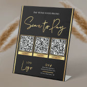 Signe De Table Analyser pour payer Logo Black & Gold Paiement 3 c
