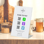 Signe De Table Analyser Pour Payer Logo D'Entreprise Code Qr Sign