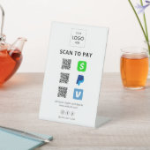 Signe De Table Analyser Pour Payer Logo D'Entreprise Code Qr Sign (In SItu)