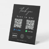 Signe De Table Analyser pour payer Logo Paypal Cash App QR Code M (Recto)