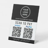 Signe De Table Analyser pour payer Paypal Venmo QR Codes Logo Noi (Recto)