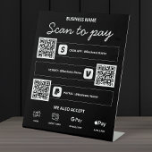 Signe De Table Analyser pour payer QR Code Cash App, Venmo, PayPa