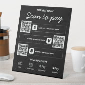 Signe De Table Analyser pour payer QR Code Cash App, Venmo, PayPa (In SItu)