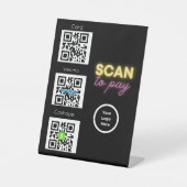 Signe De Table Analyser pour payer QR Code Connexion sans contact (Recto)
