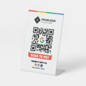 Signe De Table Analyser pour payer QR Code Paiement Google Pay Lo (Recto)