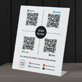 Signe De Table Analyser pour payer QR Code PayPal, Venmo, Cash Ap