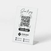 Signe De Table Analyser pour payer Signal QR Code Paiement de l'a (Recto)