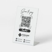 Signe De Table Analyser pour payer Signal QR Code Paypal Paiement (Recto)