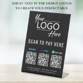 Signe De Table Analyser pour payer Venmo Paypal CashApp Code QR L