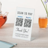 Signe De Table Analyser pour payer Venmo Paypal codes QR (In SItu)