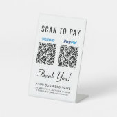 Signe De Table Analyser pour payer Venmo Paypal codes QR (Recto)