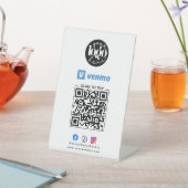 Signe De Table Analyser pour payer Venmo QR Code Logo d'entrepris (In SItu)