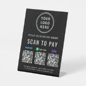 Signe De Table Analyser pour payer Venmo Zelle CashApp Code QR Lo (Recto)
