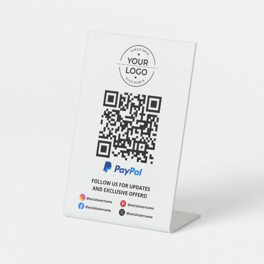 Signe De Table Analyser pour PayPal Code QR (Recto)