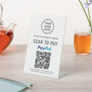Signe De Table Analyser pour PayPal Code QR Logo