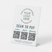 Signe De Table Analyser pour Paypal Venmo CashApp Code QR Logo (Recto)