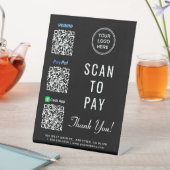 Signe De Table Analyser pour Paypal Venmo CashApp Code QR Logo (In SItu)