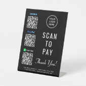 Signe De Table Analyser pour Paypal Venmo CashApp Code QR Logo (Recto)