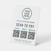 Signe De Table Analyser pour Paypal Venmo CashApp Code QR Logo (Recto)