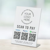 Signe De Table Analyser pour Paypal Venmo CashApp Code QR Logo