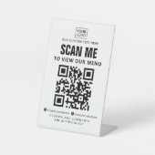 Signe De Table Analyser pour voir le menu logo personnalisé QR co (Recto)