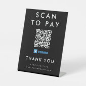 Signe De Table Analyser professionnel pour payer Venmo QR Code no (Recto)