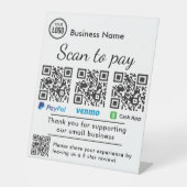 Signe De Table Analyseur De Code QR Pour Le Paiement Et Les Exame (Recto)