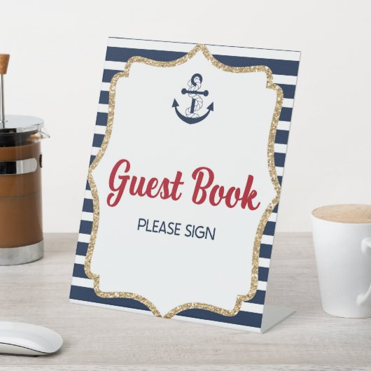 Signe De Table Ancre nautique Ahoy Guest Book Table Party Signal (In SItu)