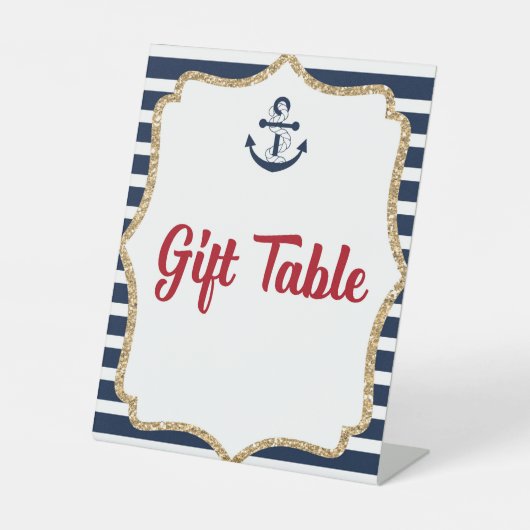 Signe De Table Ancre nautique Ahoy - Symbole de la Table Cadeau (Recto)