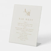 Signe De Table ANDREA Elegant Gold Cream Mariage Bar Menu Sign (Recto)