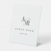 Signe De Table ANDREA Simple Monogramme Mariage Livre d'or (Recto)