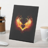 Signe De Table Angel Fire Heart with Wings (In SItu)