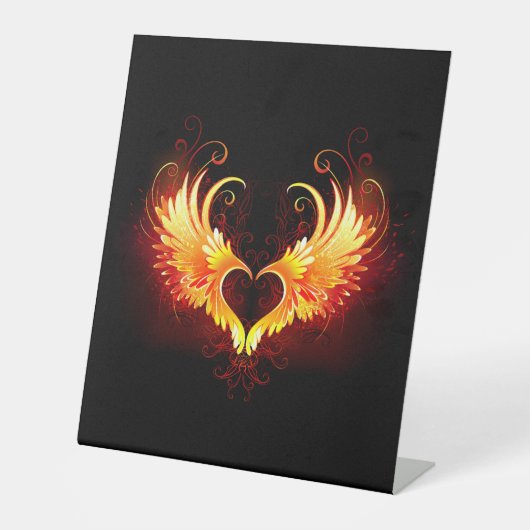 Signe De Table Angel Fire Heart with Wings (Recto)