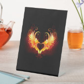 Signe De Table Angel Fire Heart with Wings (In SItu)