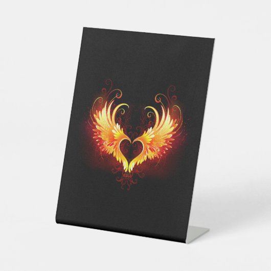 Signe De Table Angel Fire Heart with Wings (Recto)