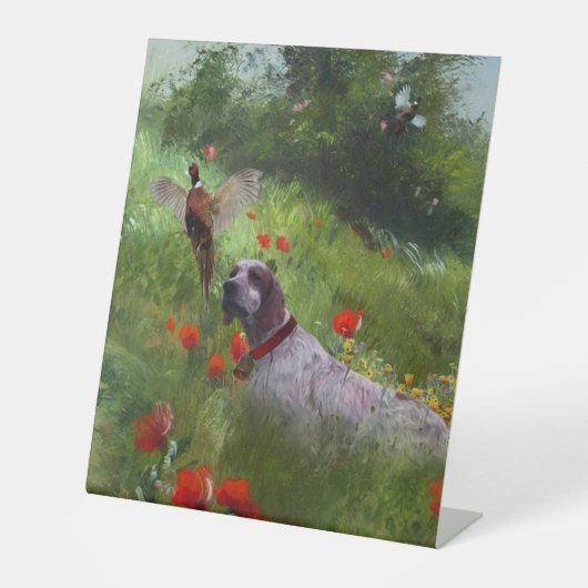 Signe De Table Anglais Setter, Chasse de faisan (Recto)