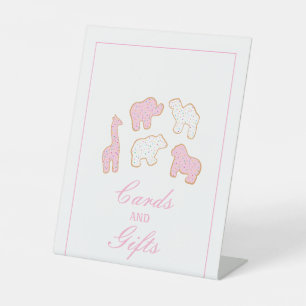 Signe De Table Animal givré rose Cartes de biscuits et cadeaux