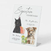 Signe De Table Animaux de compagnie Cocktail Boissons de chat et (Recto)