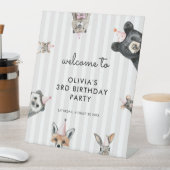 Signe De Table Animaux de fête des bois Affiche de bienvenue d'an (In SItu)