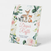 Signe De Table Animaux et Baby shower rose Déchets Raffle (Recto)