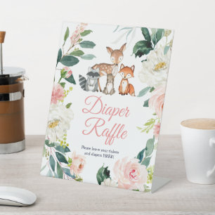 Signe De Table Animaux et Baby shower rose  Déchets Raffle