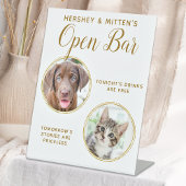 Signe De Table Animaux Mariages Chien Open Bar Photo Elegant Gold