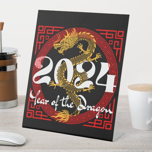 Signe De Table Année du Dragon 2024 Zodiac chinois (In SItu)