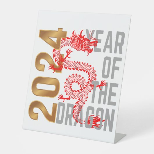 Signe De Table Année du Dragon 2024 zodiaque chinois (Recto)