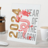 Signe De Table Année du dragon Année 2024 Zodiac chinois (In SItu)