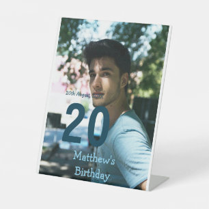 Signe De Table anniversaire 20 ans ajouter nom photo date homme b
