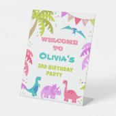 Signe De Table Anniversaire de Dinosaure, enseigne du piédestal d (Recto)