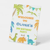 Signe De Table Anniversaire de Dinosaure, enseigne du piédestal d (Recto)