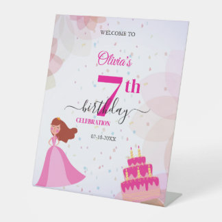 Signe De Table Anniversaire d'une élégante princesse Disney