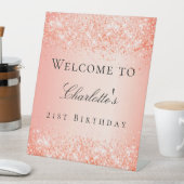 Signe De Table Anniversaire fête orange parties scintillant bienv (In SItu)